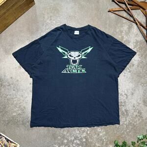 Vintage Y2K Team Arctic Faded Black Skull Graphic Tee Mens 2XL Grunge Boxy Shirt